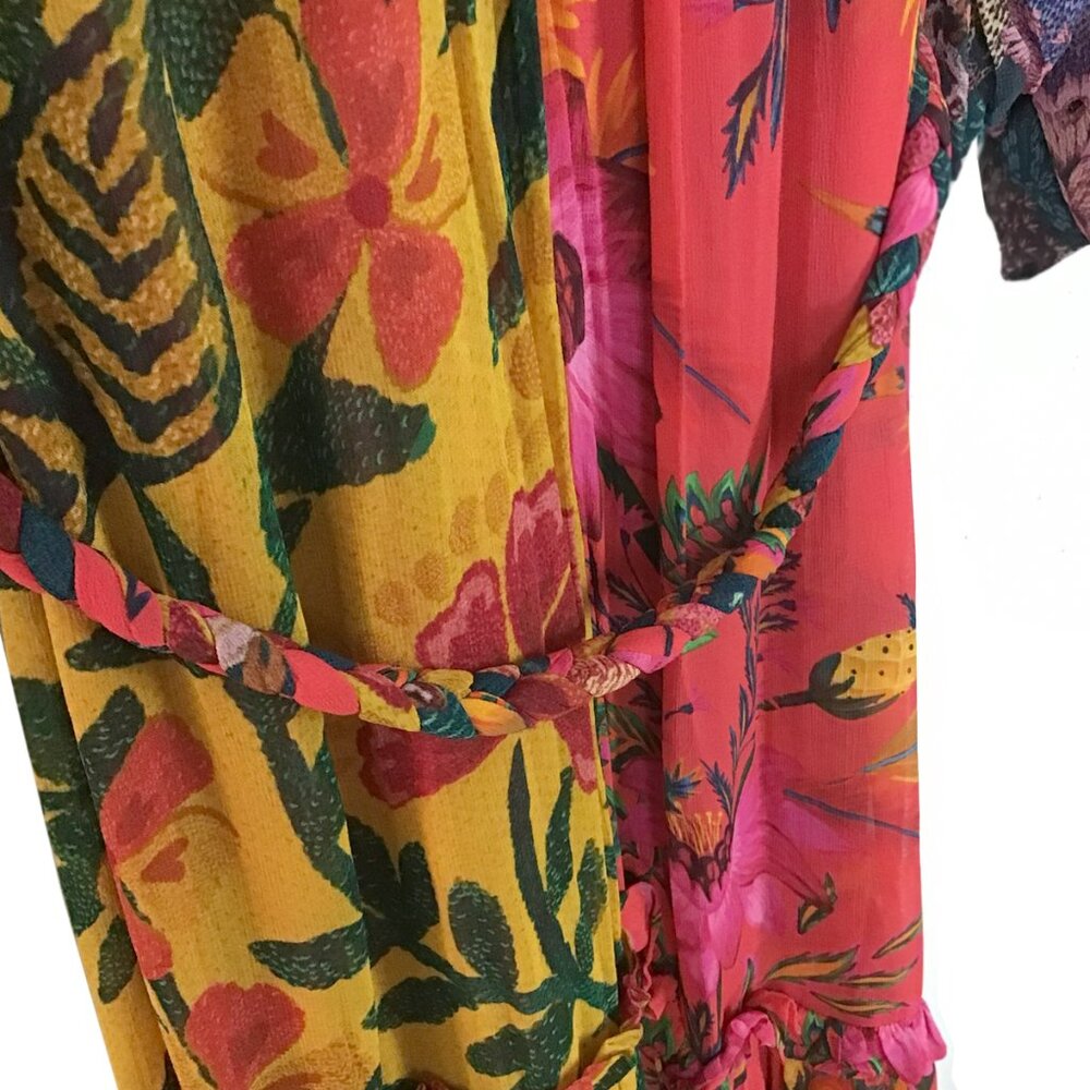 FARM RIO Mixed Prints Button Down Maxi Dress In Mix Print - Picture 9 of 16